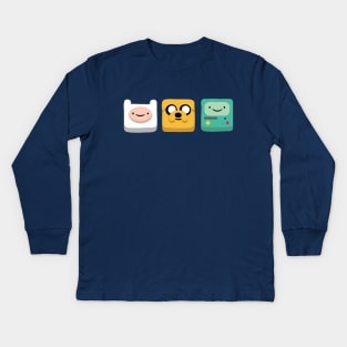 Jake, Finn and Bmo Kids Long Sleeve T-Shirt